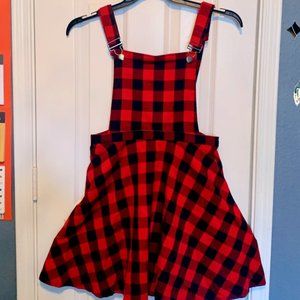 Hot Topic Plaid Overall
